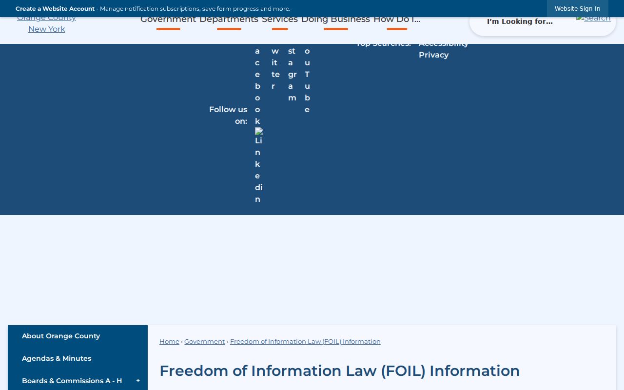 Town of Wallkill residents directory Orange County FOIL information