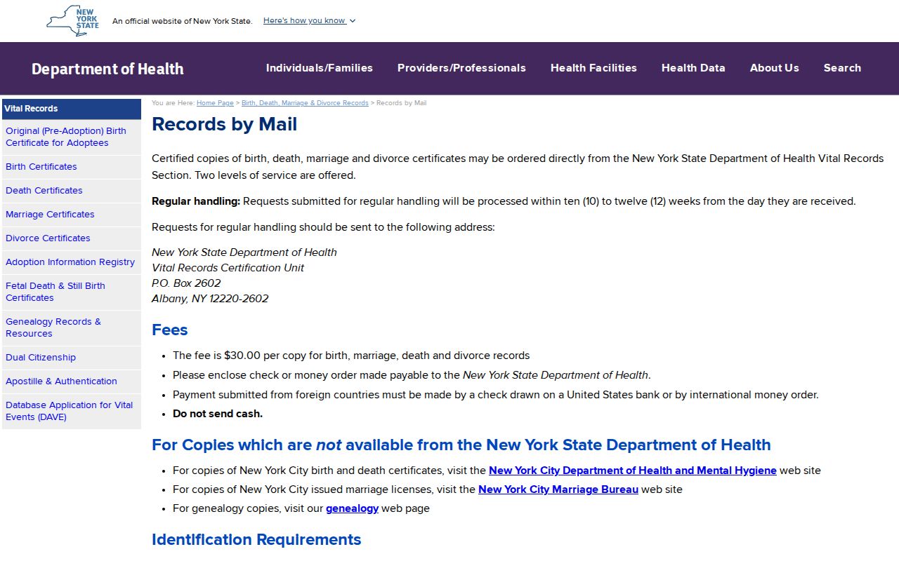 Town of Wallkill Resident Lookup New York vital records mail forms